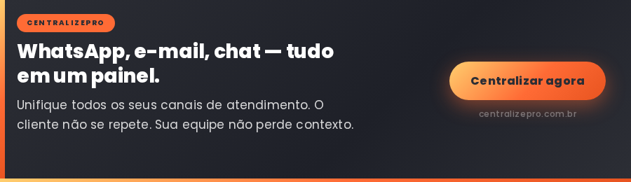 CentralizePRO - atendimento omnichannel para WhatsApp e múltiplos canais
