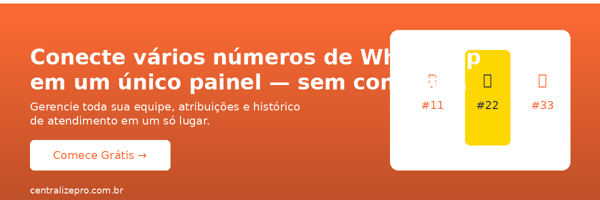 Conecte vários números de WhatsApp em um único painel com o CentralizePRO.
