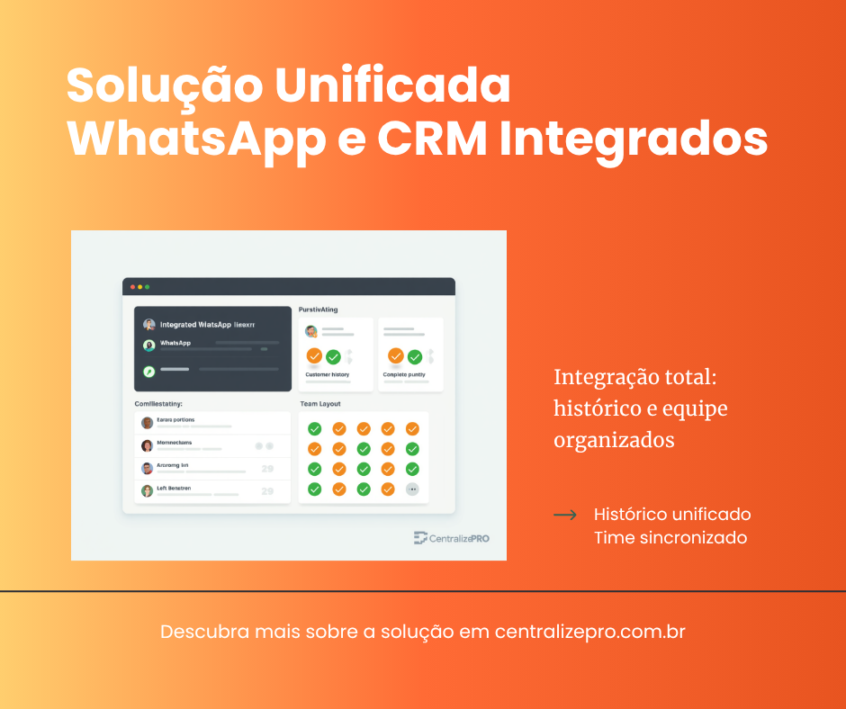 Integração WhatsApp com CRM unifica histórico e organiza equipe de atendimento