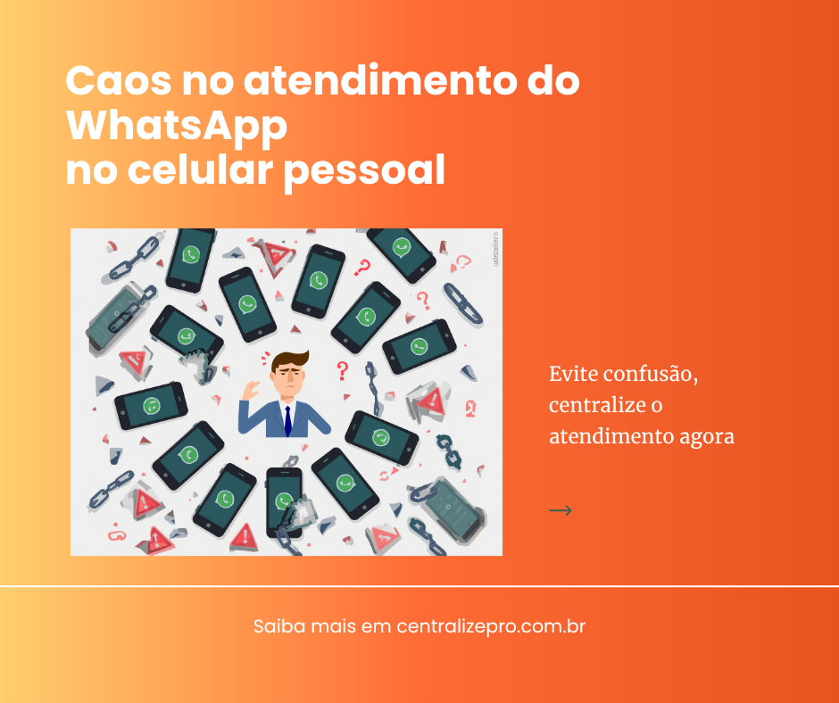 funcionário saindo com histórico de atendimento no celular pessoal — whatsapp pessoal para atendimento