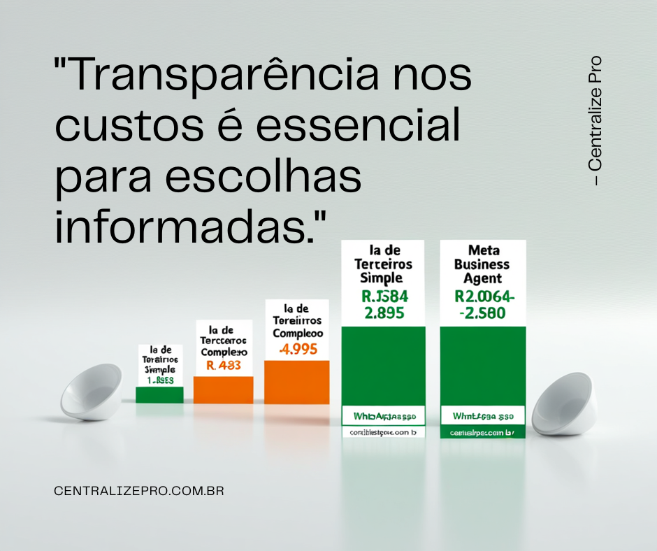 Comparativo de custo Meta Business Agent vs serviço de terceiros no WhatsApp API